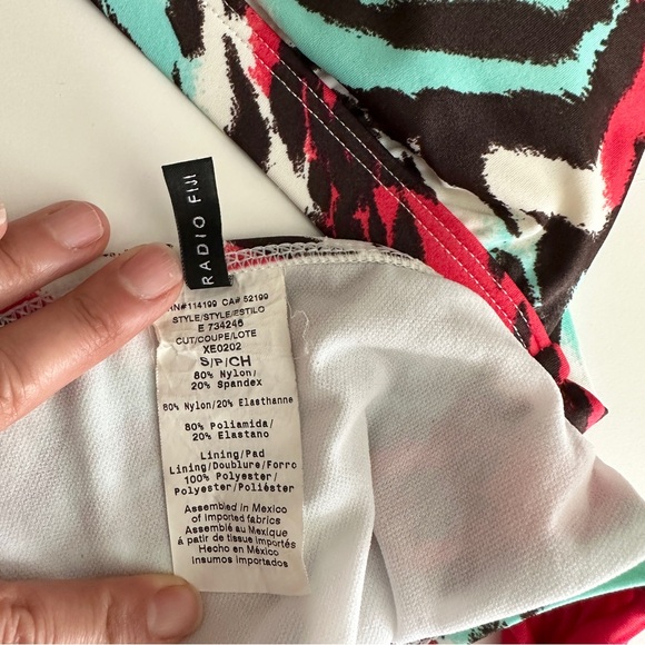 RADIO FIJI | Two Piece Halter Bikini Set Animal Print | Red Blue Black | Small - Picture 11 of 11